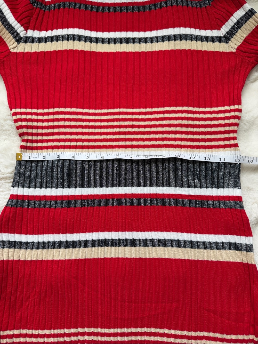 No Boundaries Juniors Lurex Striped Mock Neck Dress-L (11-13)🚩 Fits Adult M - Picture 15 of 15